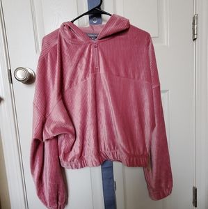Pink Cropped Hoodie